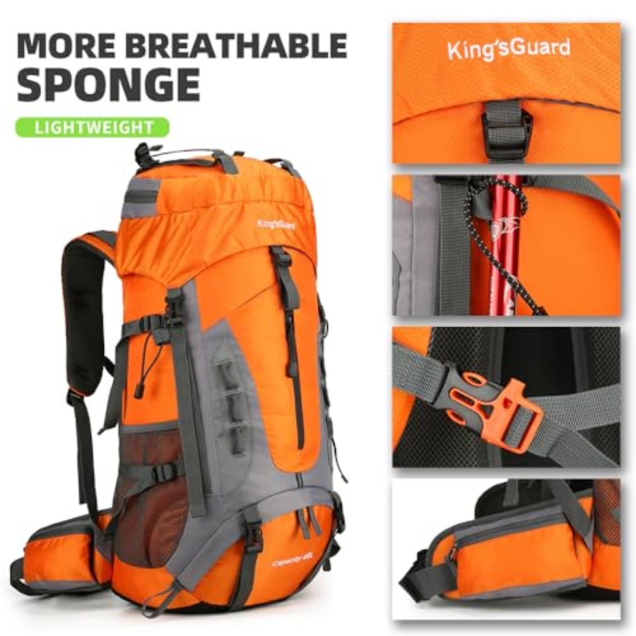 60L Hiking Backpack for Men an - Rain Cover Backpack のレビューと価格