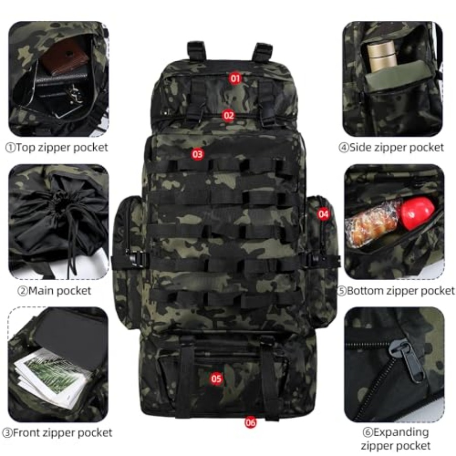 70L/100L Camping Hiking Backpa - Rain Cover Backpack のレビューと価格