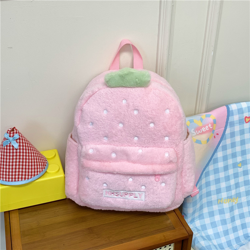 Plush Strawberry Classic Solid - Fashion Backpack Women のレビューと価格