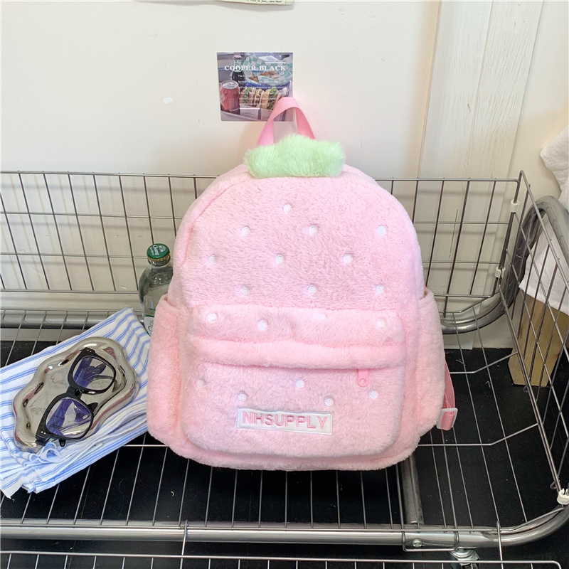 Plush Strawberry Classic Solid - Fashion Backpack Women のレビューと価格