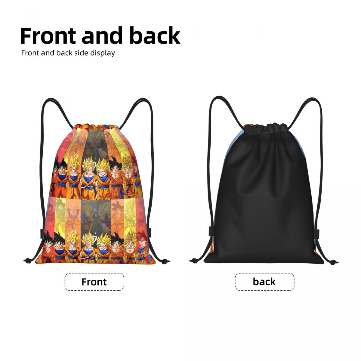 Custom DBZ G-Gokues Cartoon Dr - Drawstring Gym Bag のレビューと価格