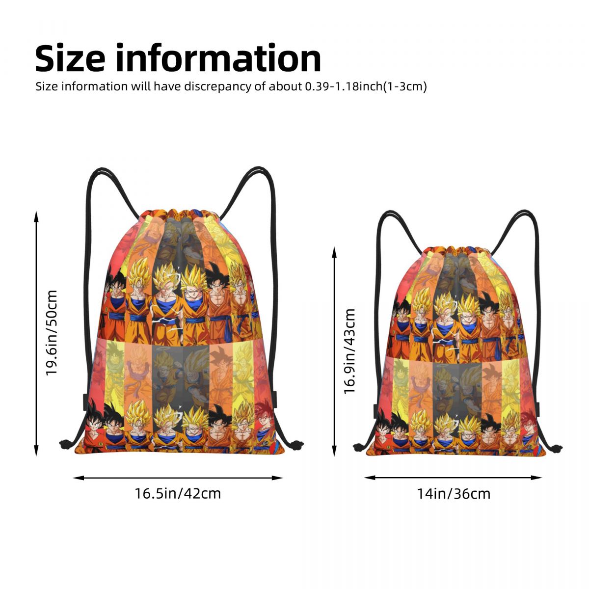 Custom DBZ G-Gokues Cartoon Dr - Drawstring Gym Bag のレビューと価格