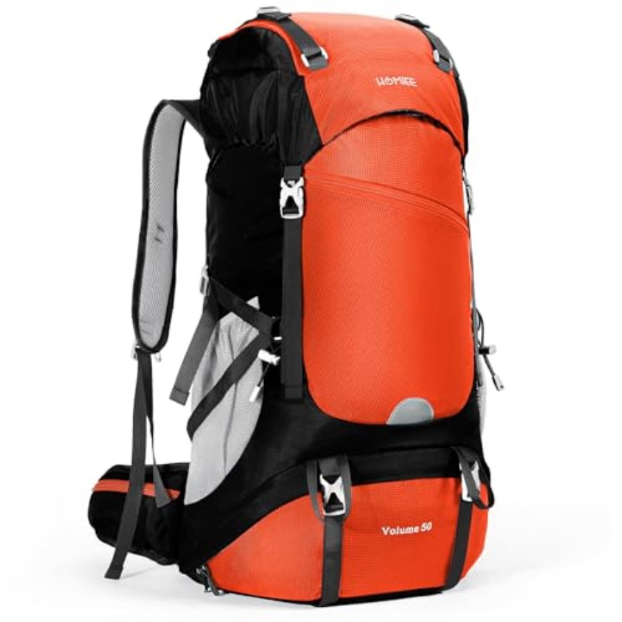 50L Hiking Backpack Travel Bag - Rain Cover Backpack のレビューと価格