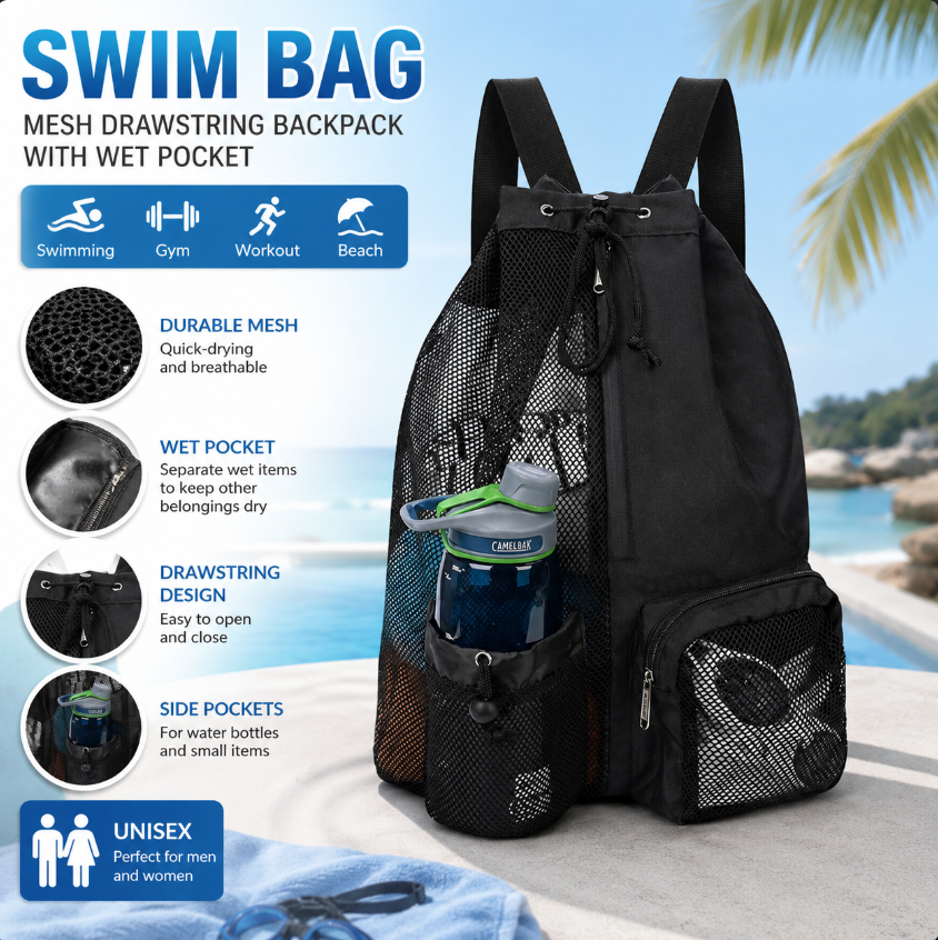 Drawstring Beach Storage Bag M - Drawstring Gym Bag のレビューと価格