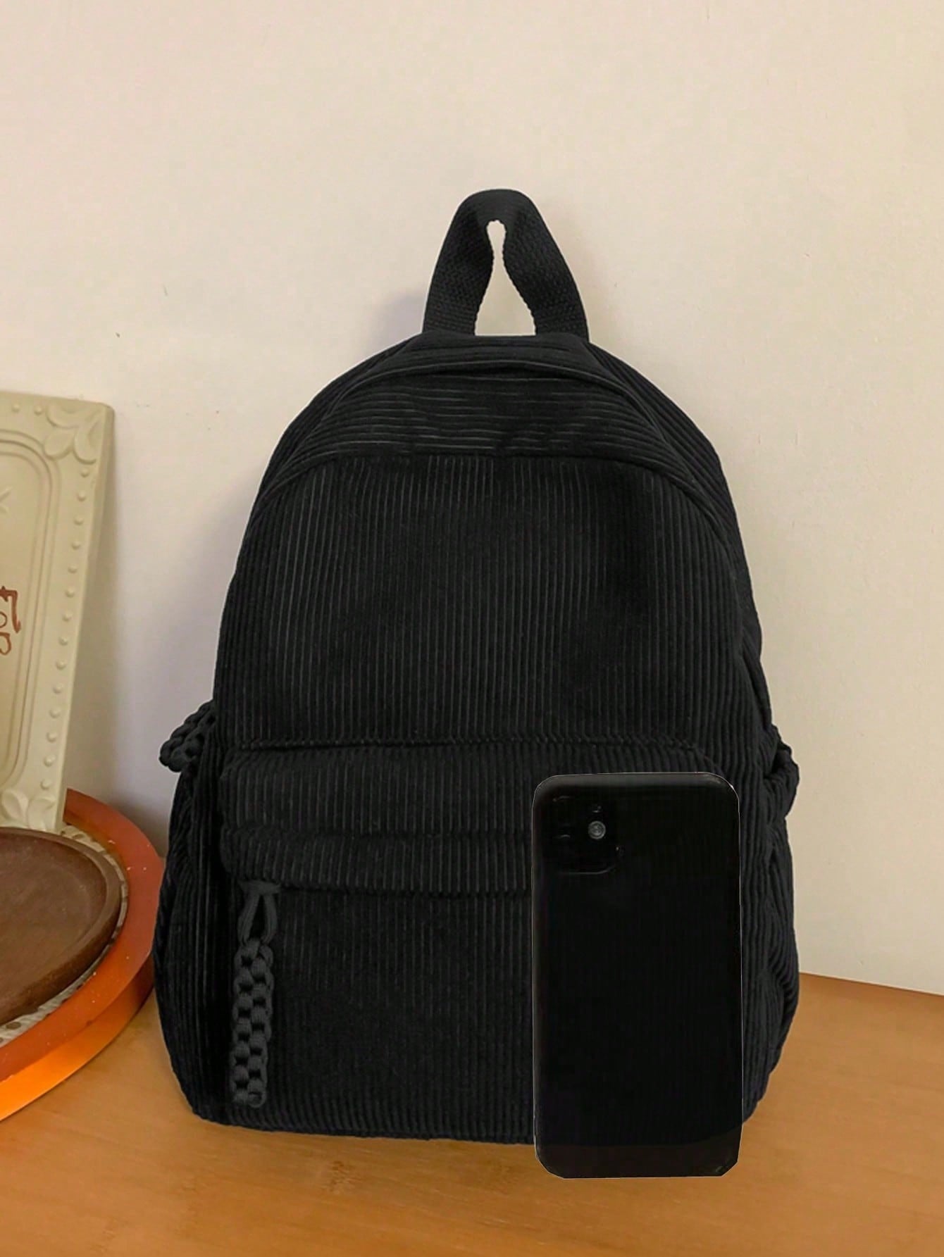 Solid Color Corduroy Fabric Fa - Fashion Backpack Women のレビューと価格