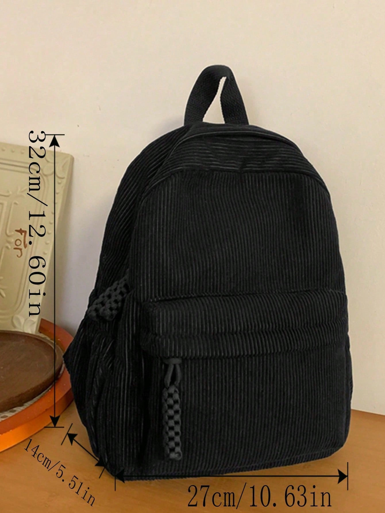 Solid Color Corduroy Fabric Fa - Fashion Backpack Women のレビューと価格