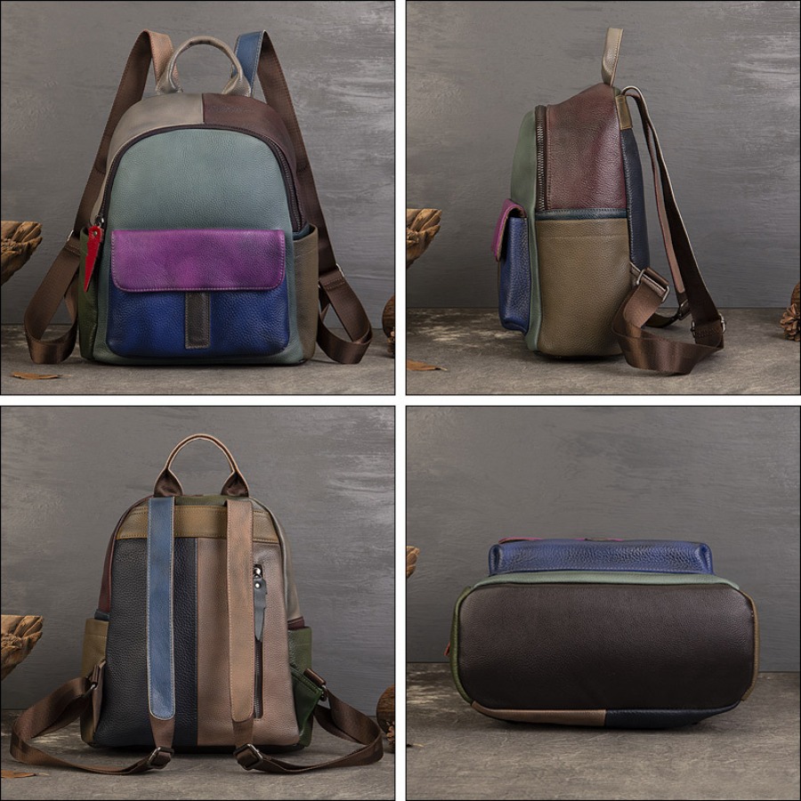 【New Arrival】 Vintage Color Bl - Leather Backpack Vintage のレビューと価格
