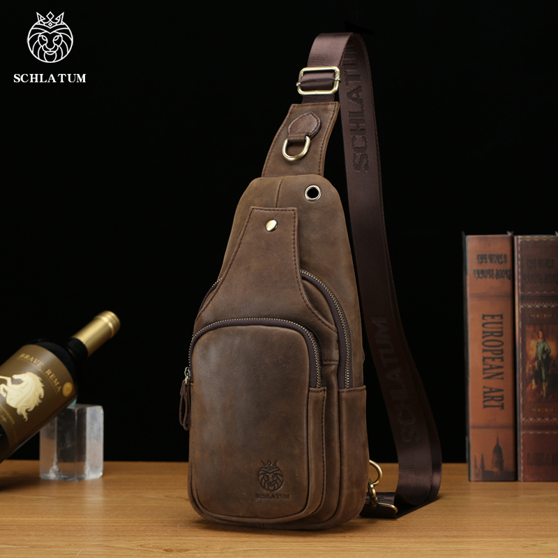 SCHLATUM 100%Genuine Leather C - Leather Backpack Vintage のレビューと価格