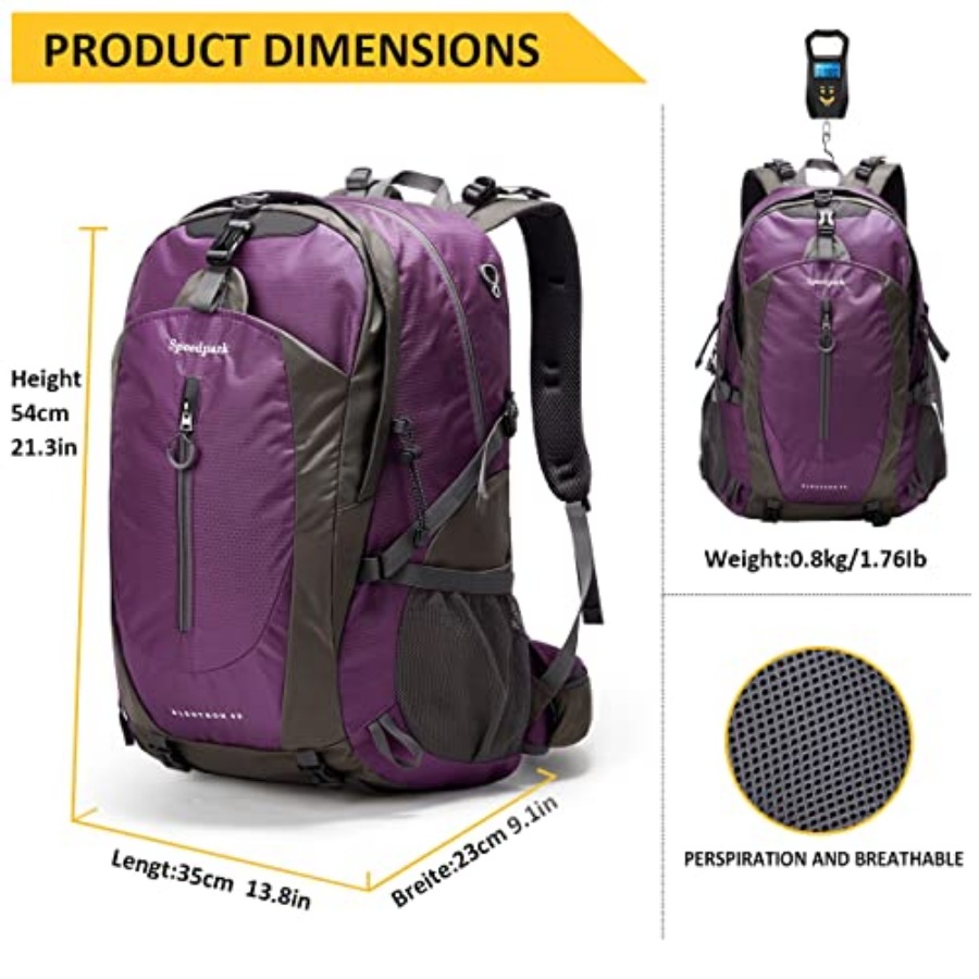 Hiking Backpack 40L Waterproof - Rain Cover Backpack のレビューと価格