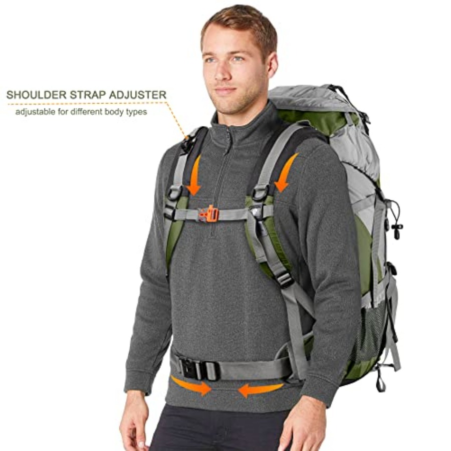 Loowoko 50L Hiking Backpack, W - Rain Cover Backpack のレビューと価格