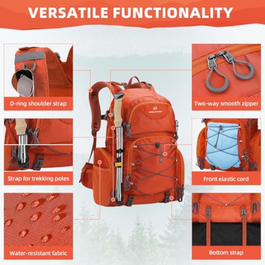 Hiking Backpack, 40L Waterproo - Rain Cover Backpack のレビューと価格