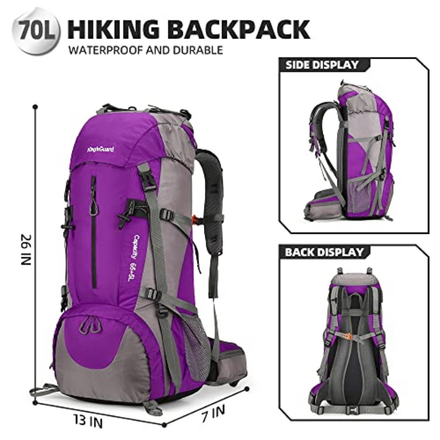 70L Hiking Backpack with Rain  - Rain Cover Backpack のレビューと価格