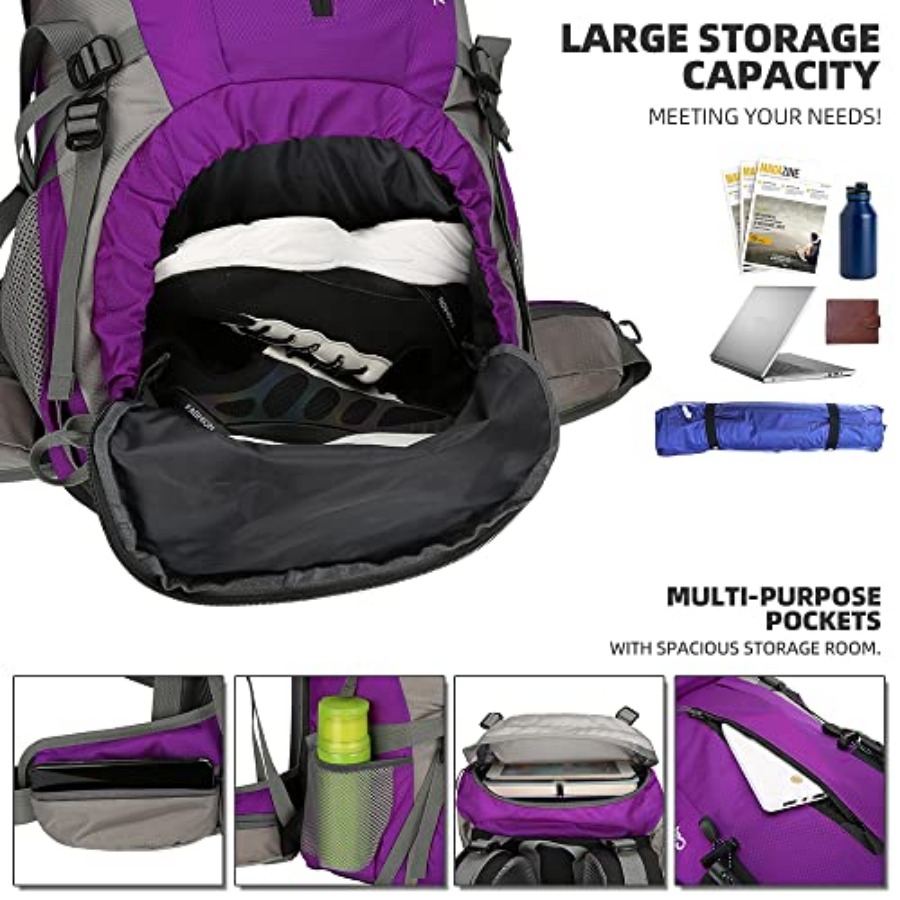 70L Hiking Backpack with Rain  - Rain Cover Backpack のレビューと価格