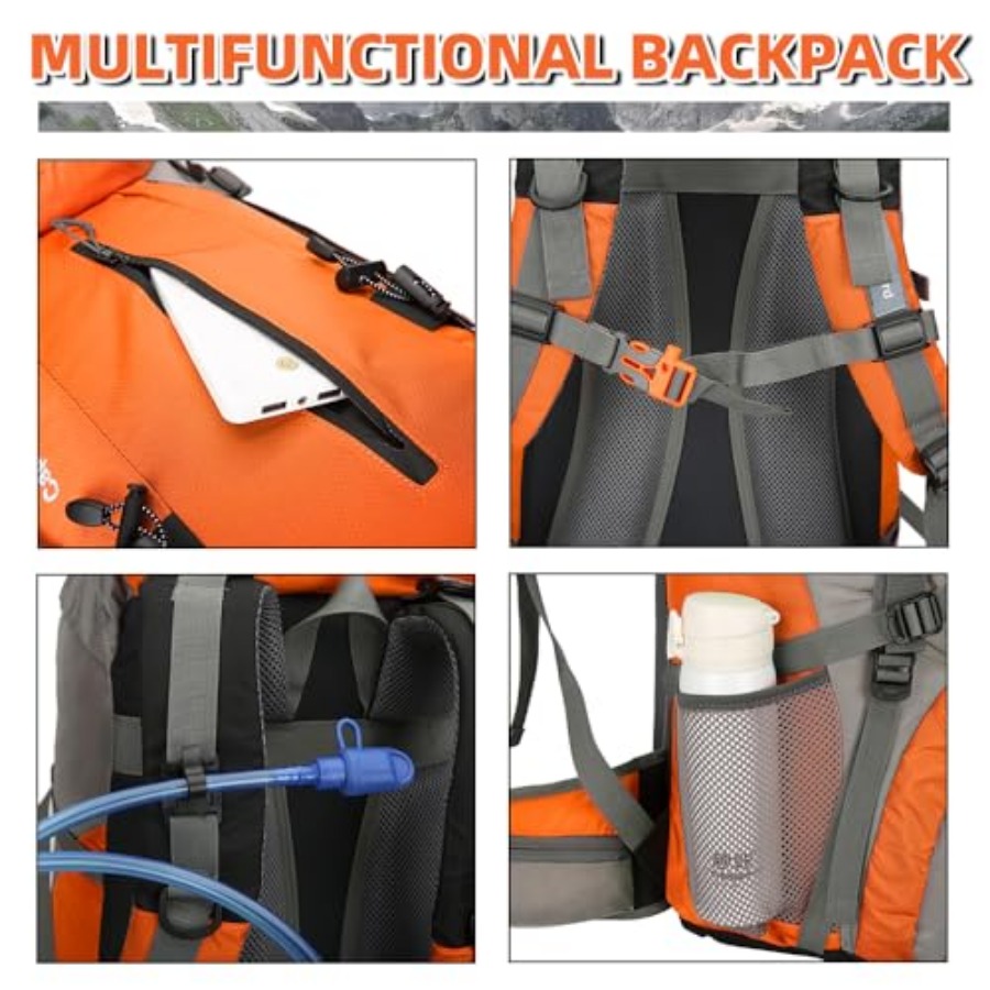 70L Hiking Backpack with Rain  - Rain Cover Backpack のレビューと価格