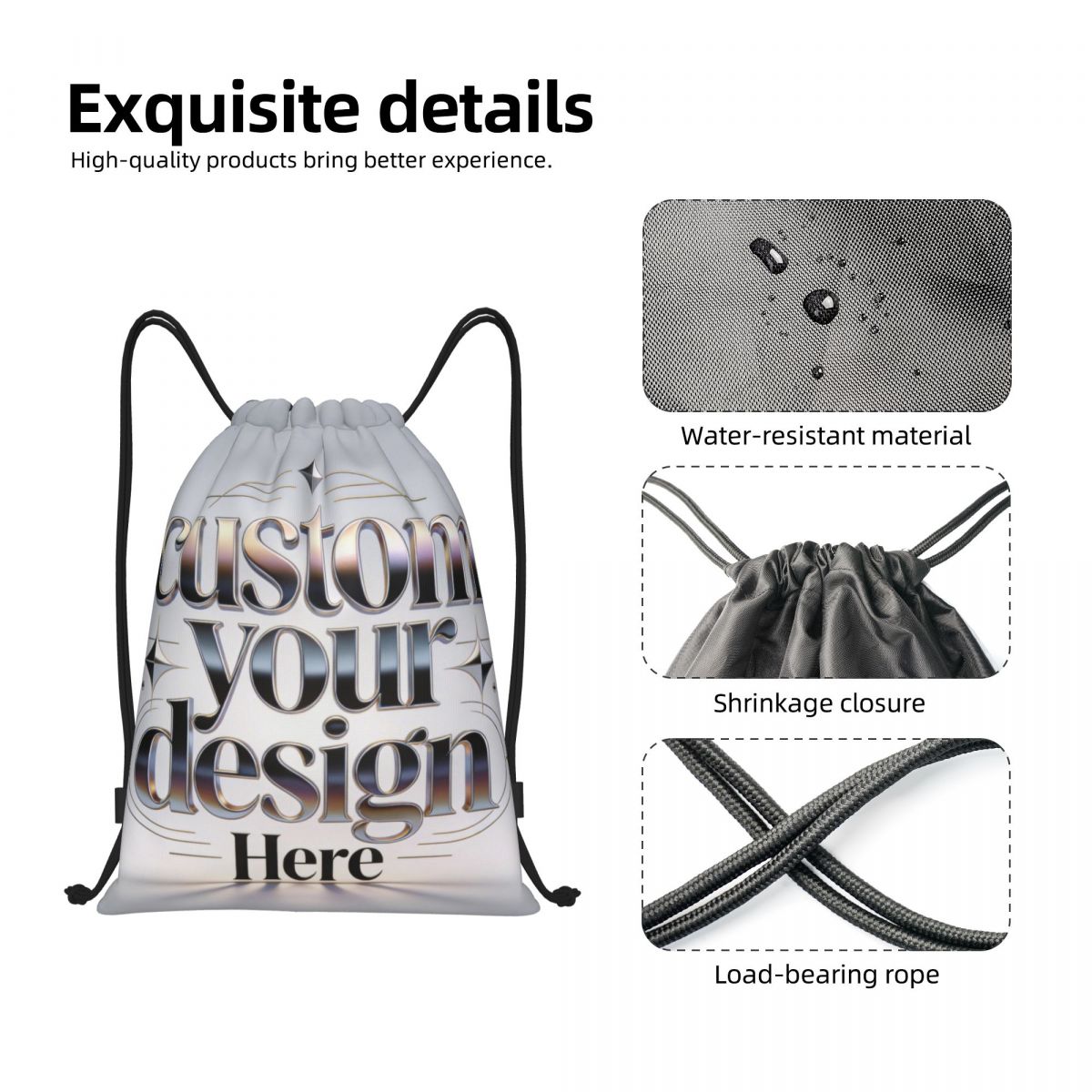 Custom Your Photo Logo Text Dr - Drawstring Gym Bag のレビューと価格