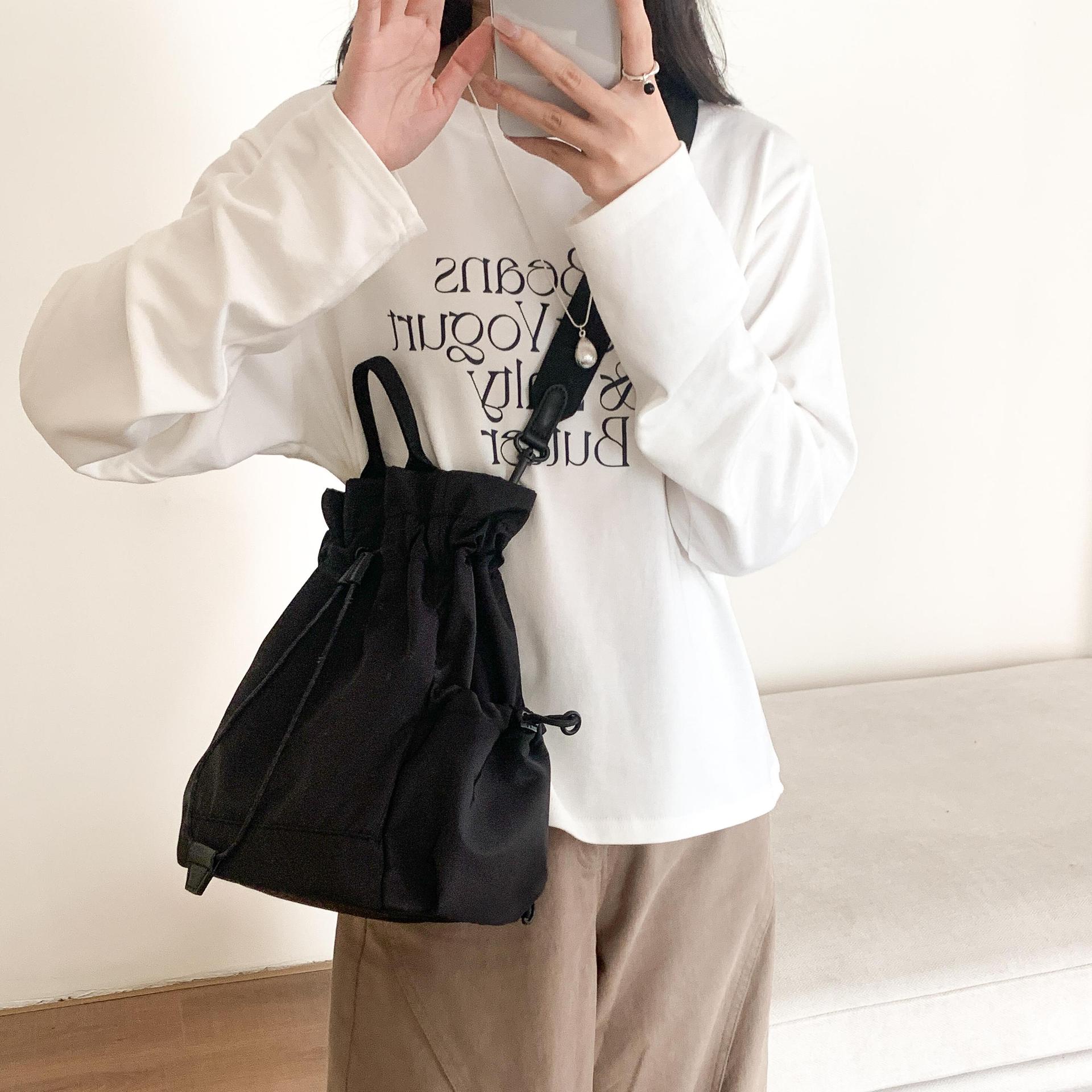 Multi-function Drawstring Buck - Canvas Backpack Casual のレビューと価格