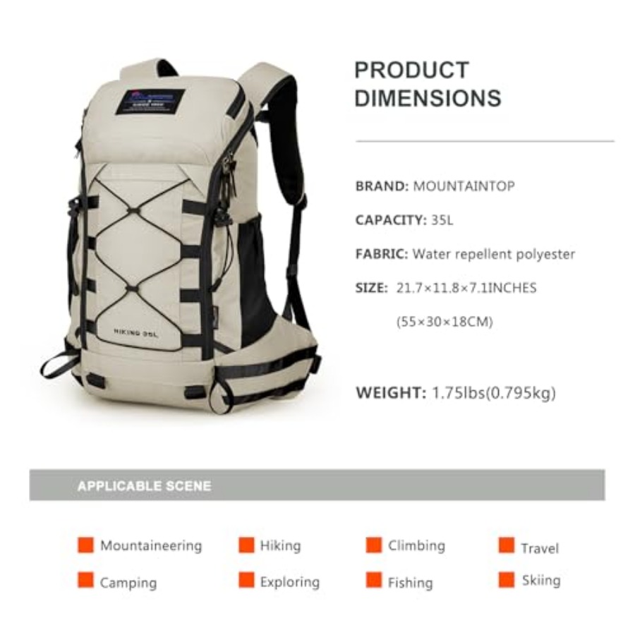 35L Hiking Backpack, Lightweig - Rain Cover Backpack のレビューと価格